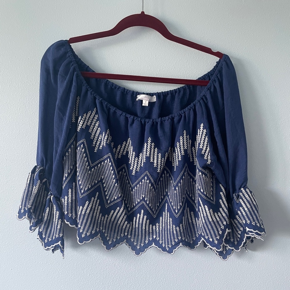 Embroidered Off-the-Shoulder Top